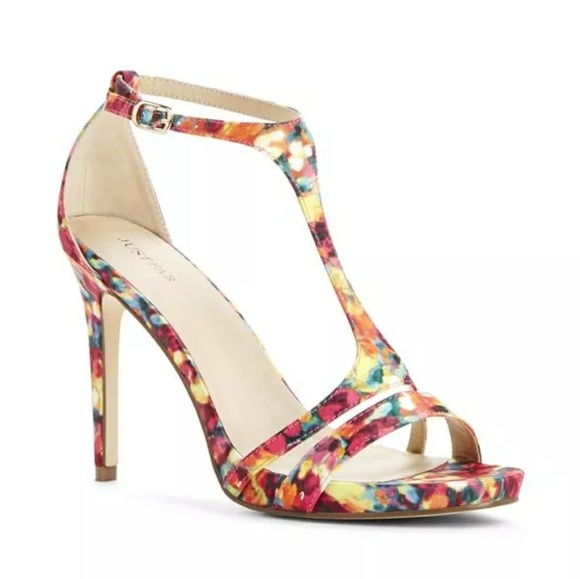 JustFab Shoes - JustFab "Cynthia" Ankle Strap Peep Toe Heel